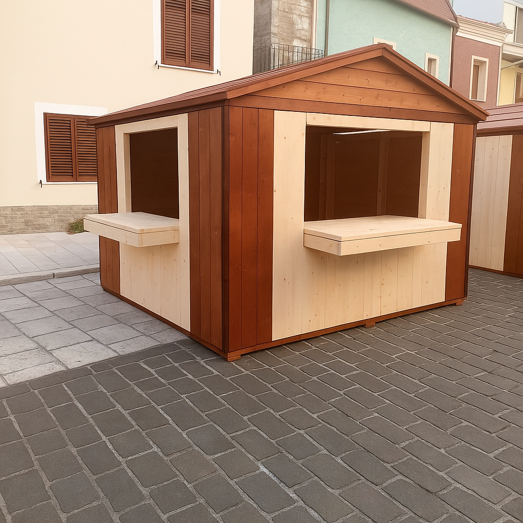 Chiosco in legno 300×300 cm – Struttura modulare smontabile