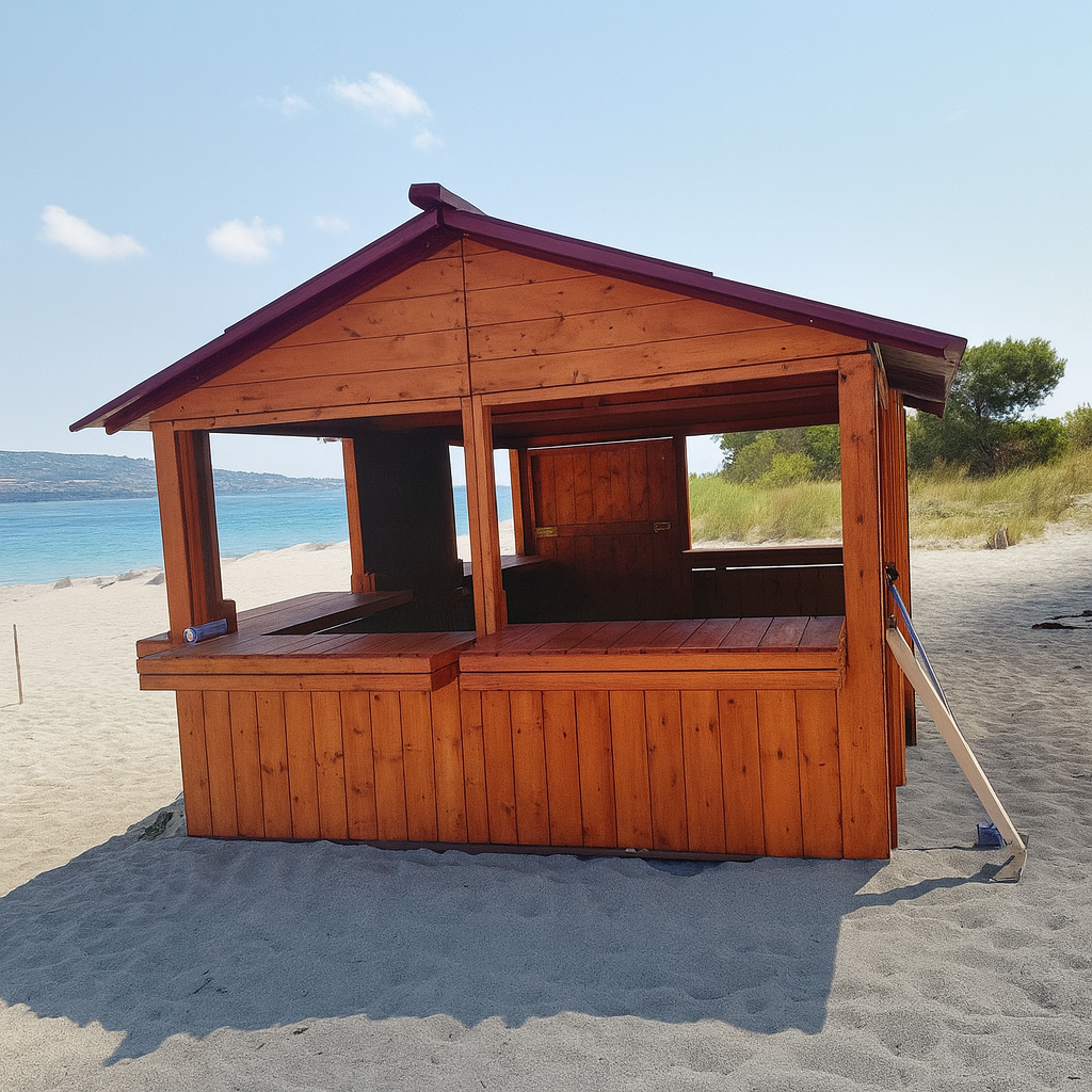 Chiosco in legno 600×300 cm – Struttura modulare smontabile