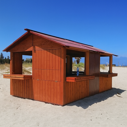 Chiosco in legno 600×300 cm – Struttura modulare smontabile