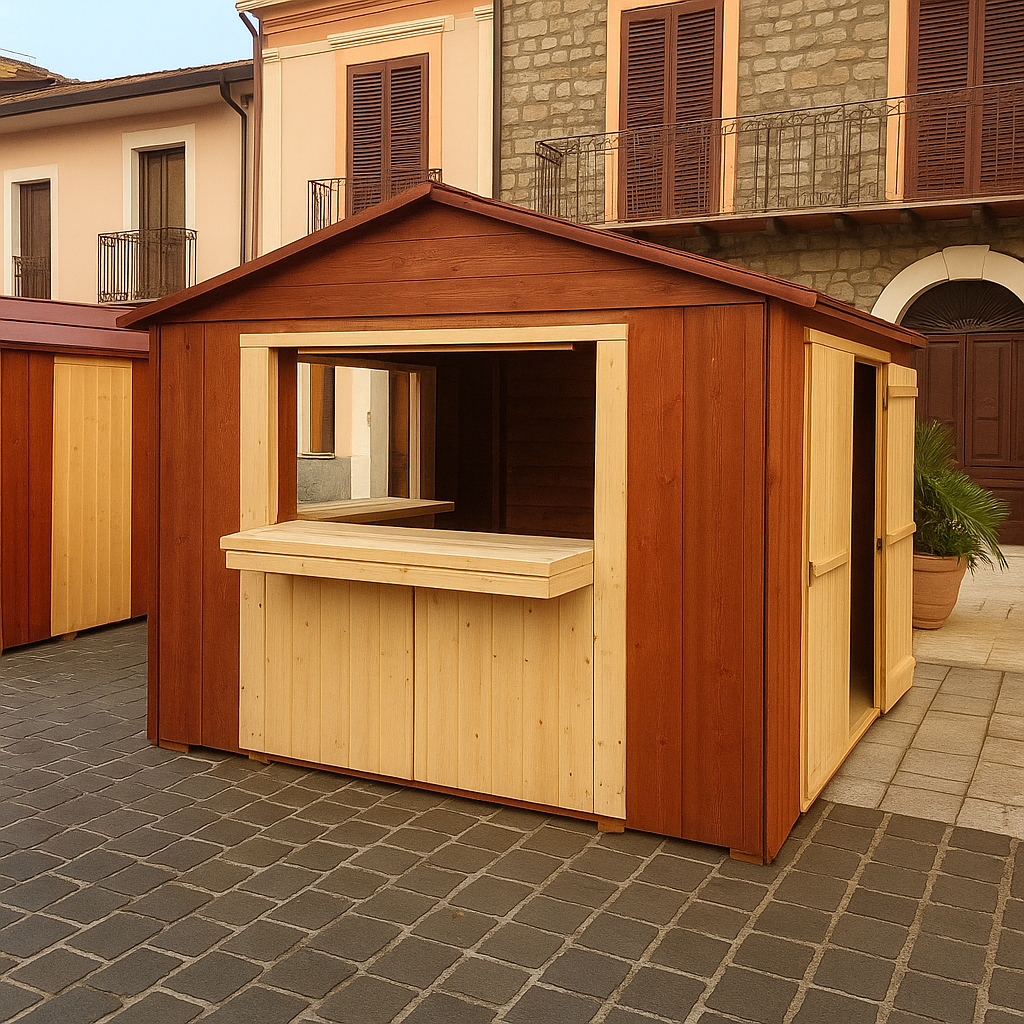 Chiosco in legno 300×300 cm – Struttura modulare smontabile