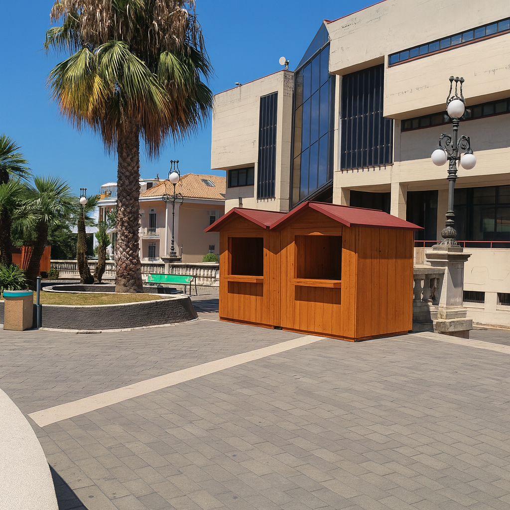 Chiosco in legno 400×200 cm – Struttura modulare smontabile