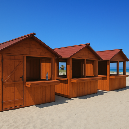 Chiosco in legno 600×300 cm – Struttura modulare smontabile